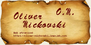 Oliver Mickovski vizit kartica